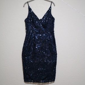 Eliza J Navy Sequin Dress